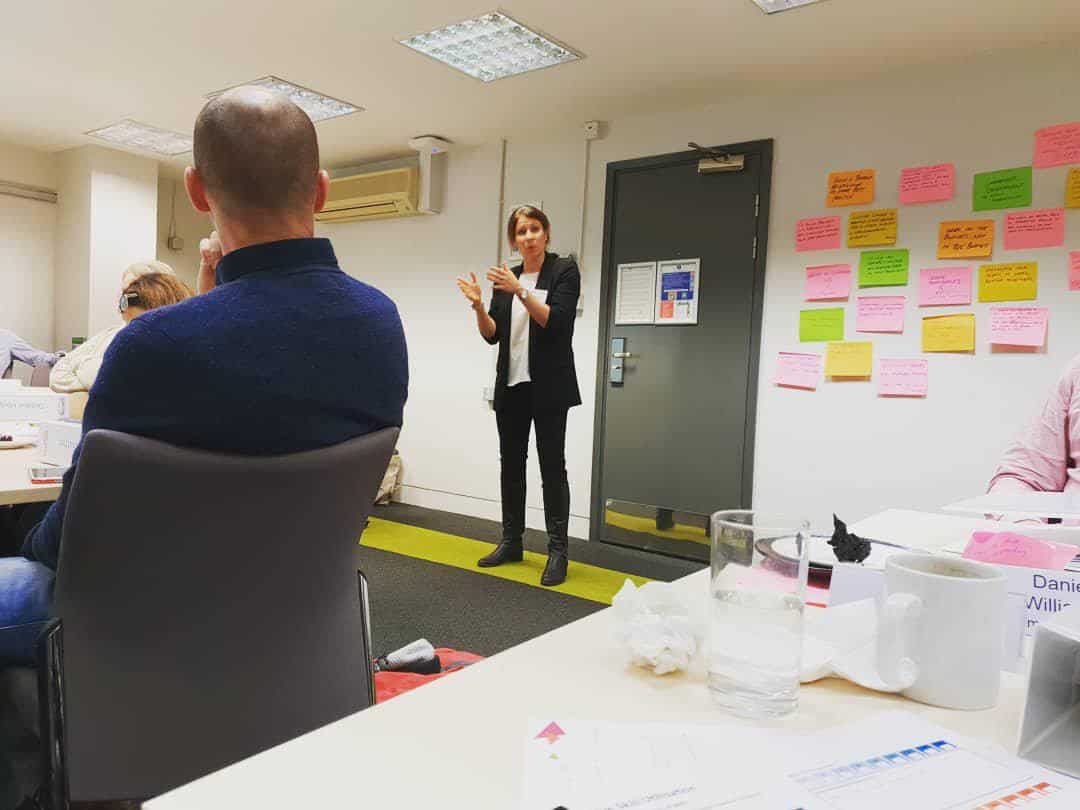 Louisa Moger facilitating a business session